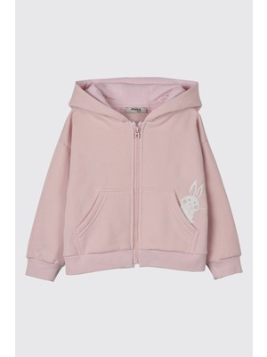 Panço Kız Bebek Kapüşonlu Pembe Sweatshirt