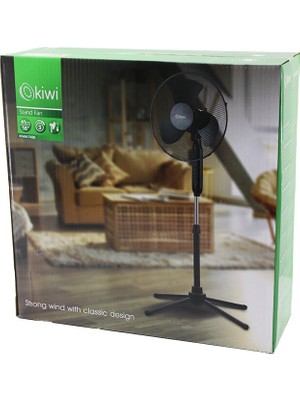 Ankaverse Kiwi KFAN-7426  16 Inç - 41CM  Teleskopik Katlanır Ayaklı Vantilatör 3 Kademe Hız 3 Pls.kanat Metal Kafes - Ayak Y: 90CM (5286)