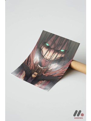 Modiwa Design Attack on Titan Titan Formu Poster, Çerçevesiz Yüksek Kalite Duvar Afişi - Anime Severlere Özel Hedi
