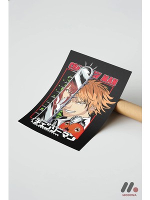 Modiwa Design Chainsaw Man Denji Anime Poster, Çerçevesiz Yüksek Kalite Duvar Afişi - Anime Severlere Özel Hediye