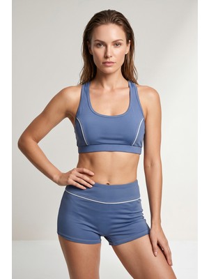 Obje Kadın İndigo Şortlu Bikini Takım