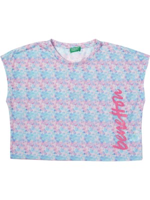 Benetton Kız Çocuk Turkuaz T-Shirt BNT-G21257