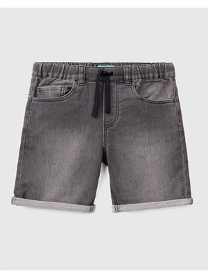 United Colors Of Benetton Erkek Çocuk Gri Rahat Denim Şort