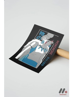 Modiwa Design Prenses Mononoke Anime Poster, Çerçevesiz Yüksek Kalite Duvar Afişi - Anime Severlere Özel Hediye