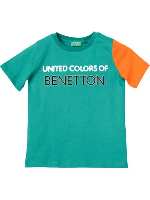 United Colors Of Benetton Erkek Çocuk Yeşil T-Shirt BNT-B21353