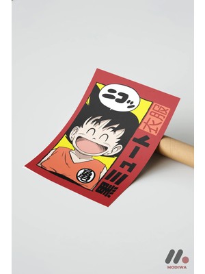 Modiwa Design Dragon Ball Genç Goku Poster, Çerçevesiz Yüksek Kalite Duvar Afişi - Anime Severlere Özel Hediye