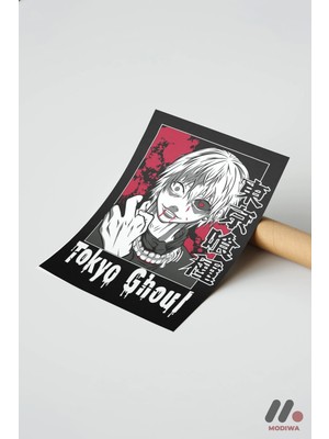 Modiwa Design Tokyo Ghoul Kaneki Poster Yüksek Kalite Duvar Afişi - Anime Severlere Özel Hediye