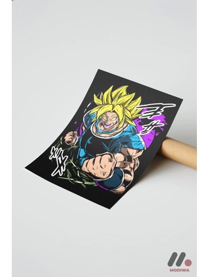 Modiwa Design Dragon Ball Füzyon Savaşçı Poster, Çerçevesiz Yüksek Kalite Duvar Afişi - Anime Severlere Özel Hediy