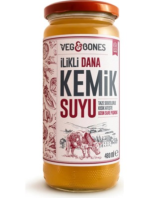 Veg&Bones Dana Ilikli Kemik Suyu 480 ml (5 Adet)