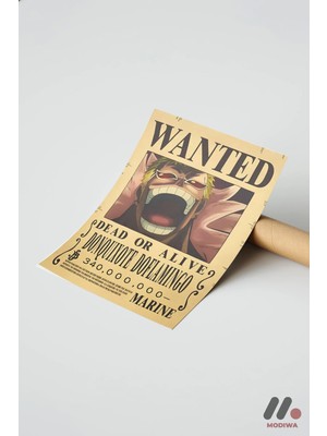 Modiwa Design One Piece Doflamingo Wanted Poster Yüksek Kalite Duvar Afişi - Anime Severlere Özel Hediye