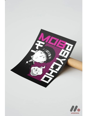 Modiwa Design Mob Psycho 100 Anime Poster, Çerçevesiz Yüksek Kalite Duvar Afişi - Anime Severlere Özel Hediye
