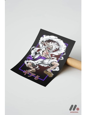 Modiwa Design One Piece Luffy Gear 5 Poster, Çerçevesiz Yüksek Kalite Duvar Afişi - Anime Severlere Özel Hediye