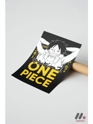 Modiwa Design One Piece Luffy Anime Poster, Çerçevesiz Yüksek Kalite Duvar Afişi - Anime Severlere Özel Hediye