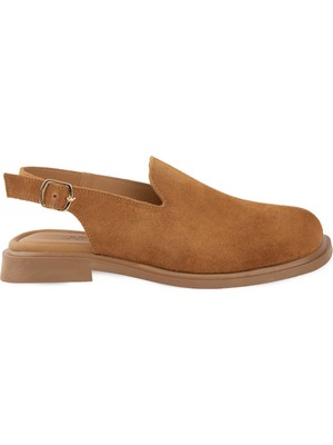 Pegia Süet Kadın Kapalı Sandalet DG6078 Taba