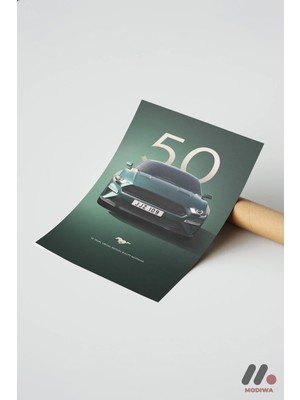 Modiwa Design Ford Mustang Bullitt Poster, Çerçevesiz Yüksek Kalite Duvar Afişi - Oto Severlere Özel Hediye