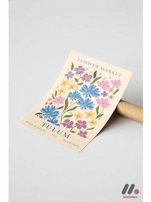 Modiwa Design Flower Market Tulum Posteri, Çerçevesiz Yüksek Kalite Duvar Afişi - Ev Dekorasyonu