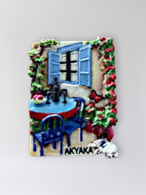 Mundy Akyaka Polyester Kabartmalı Magnet 5 x 6,5 cm Dekoratif Hediyelik Buzdolabı Süsü (KOD:1687)
