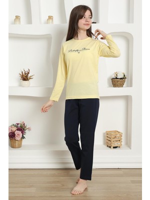 Modi Moda Çizgi Kız Çocuk Penye Pijama Takım 20422