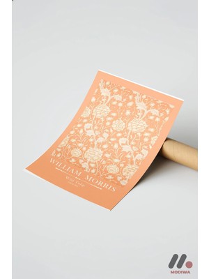 Modiwa Design William Morris Wild Tulip Deseni, Çerçevesiz Yüksek Kalite Duvar Afişi - Ev Dekorasyonu