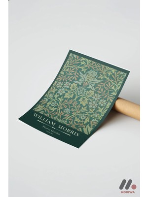 Modiwa Design William Morris Flower Garden Deseni, Çerçevesiz Yüksek Kalite Duvar Afişi - Ev Dekorasyonu