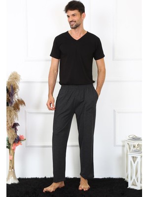 Modi Moda Çizgi Erkek Pamuk Antrasit Tek Alt Pijama 27495