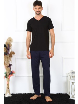 Modi Moda Çizgi Erkek Pamuk Lacivert Tek Alt Pijama 27495