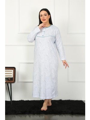 Modi Moda Çizgi Big Uzun Kol Petrol Anne Gecelik 1359