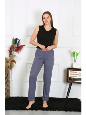 Modi Moda Çizgi Kadın Pamuklu Tek Alt Pijama 27524