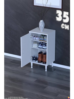 modilayn Bulut Ayakkabılık - Kapaklı 1 Raf 2 Bölmeli Dar Alanlar Için Çok Amaçlı Dolap