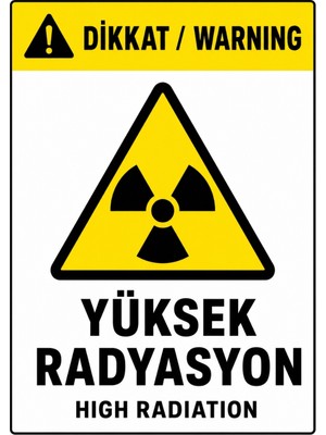 Ti Play Dikkat Yüksek Radyasyon 21X30CM Pvc Isg Levha
