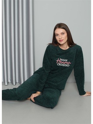 Modi Moda Çizgi Welsoft Polar Kadın Pijama Takımı 8516