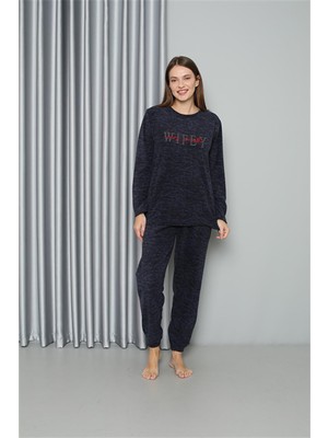 Modi Moda Çizgi Welsoft Polar Kadın Pijama Takımı 8517