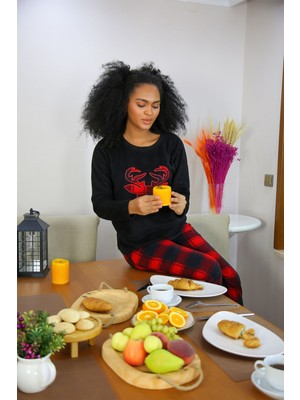 Modi Moda Çizgi Welsoft Polar Kadın Pijama Takımı 8509