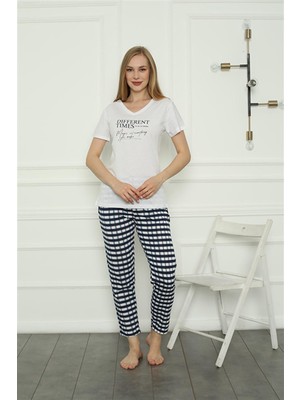 Modi Moda Çizgi Kadın Penye Pijama Takım 4160