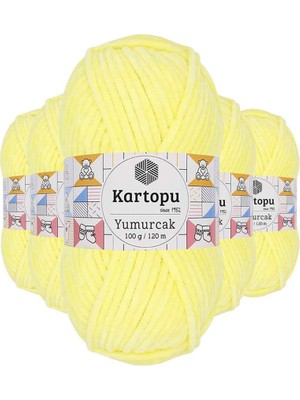 Royaleks Group 5 Adet Yumurcak Kadife El Örgü Ipi Sarı K333