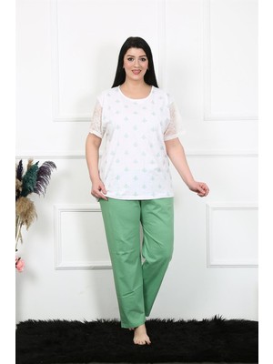 Modi Moda Çizgi Kadın 5xl-6xl-7xl-8xl Büyük Beden Kısa Kol Pijama Takım 75001