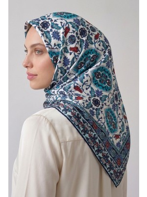 İpekçe Ipekçe Eşarp Ip Rayon 100*100 Desenli - Mavi