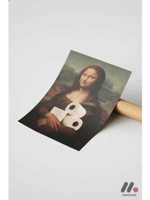 Modiwa Design Mona Lisa Mizah Parodisi, Çerçevesiz Yüksek Kalite Duvar Afişi - Modern Ev Dekorasyonu