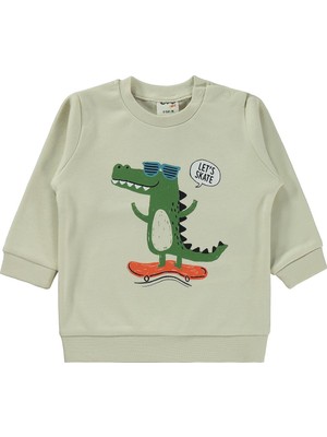 Civil Baby Timsah Baskılı 6-18 Ay Sweatshirt - Bej