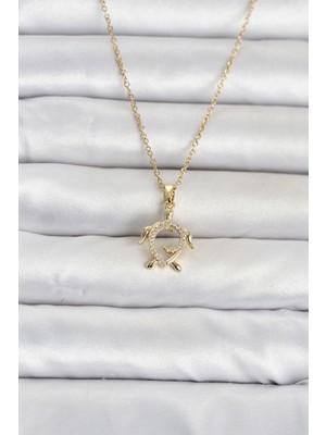 Ototechparca 316L Çelik Zincir Gold Renk Caretta Caretta Model Kadın Kolye