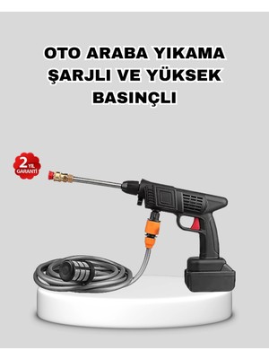 Ototechparca Akülü Araba Yıkama Makinesi 21V Güçlü Basınçlı ve Çift Akülü Taşınabilir