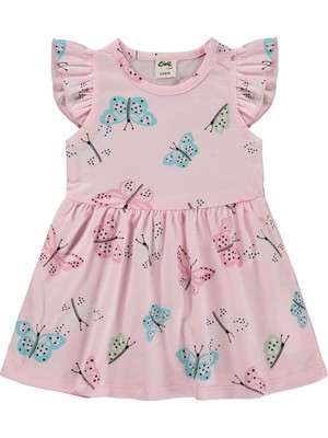 Civil Baby Kelebek Empirme 6-18 Ay Elbise - Pembe