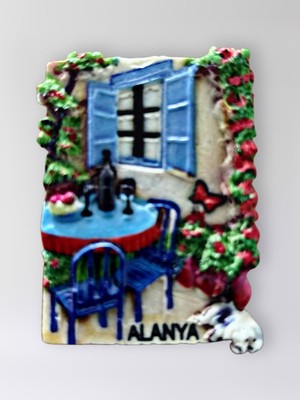 Mundy Alanya Polyester Kabartmalı Magnet 5 x 6,5 cm Dekoratif Hediyelik Buzdolabı Süsü (KOD:1697)