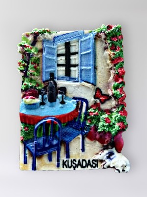 Mundy Kuşadası Polyester Kabartmalı Magnet 5 x 6,5 cm Dekoratif Hediyelik Buzdolabı Süsü (KOD:1695)