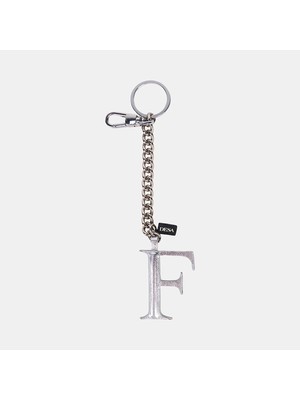 Desa Gümüş F Harfi Gold Zincirli Deri Charm / Anahtarlık