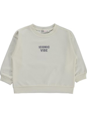 Civil Girls Basic 2-5 Yaş Sweatshirt - Ekru