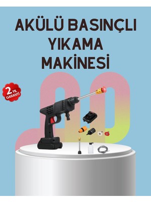Ototechparca Yüksek Basınçlı Şarjlı Yıkama Tabancası Su Tabancası Hortumlu
