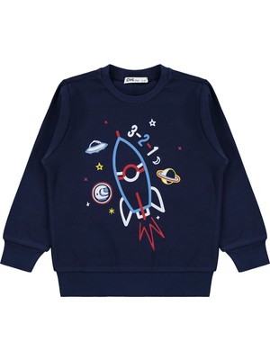 Civil Boys Uzay Mekiği Baskılı 2-5 Yaş Sweatshirt Km - Lacivert