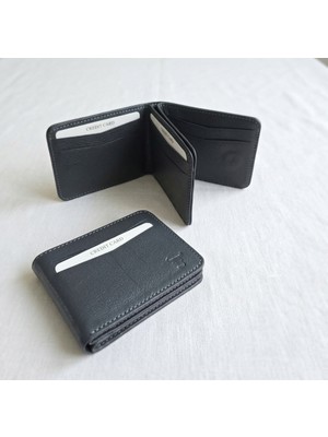 Passtell %100 Hakiki Deri Çift Yönlü Kağıt Para Bölmeli Mıknatıs Kapamalı Trend Model Erkek Cüzdan 10 cm En / Yükseklik 8 cm