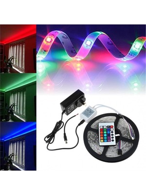 Ototechparca 5 Metre Rgb Şerit LED Seti-Iç ve Dış Mekan Silikonlu-Tak Çalıştır